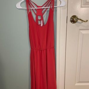 Orange Norstroms dress with criss cross back detail